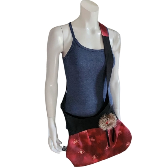 NWT C.divin black & red handmade crossbody bag - Picture 8 of 8